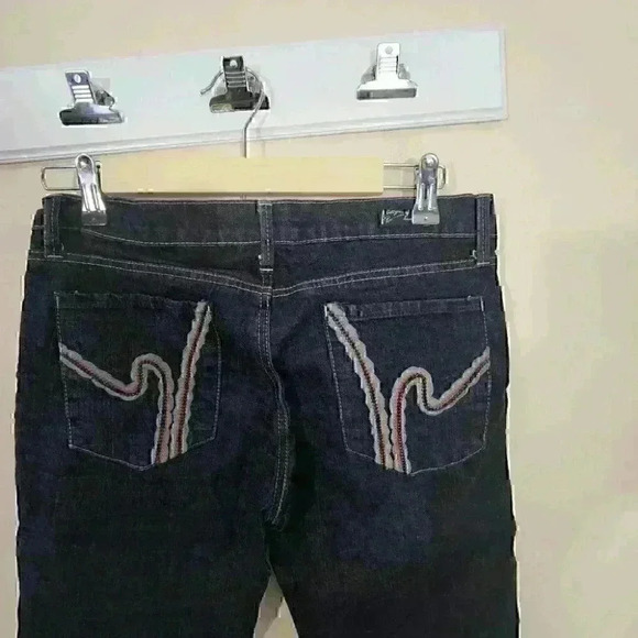 P14 Y2k 90's coh crochet h #234 low waist  boot stretch medium wash jeans size27 - Picture 6 of 8